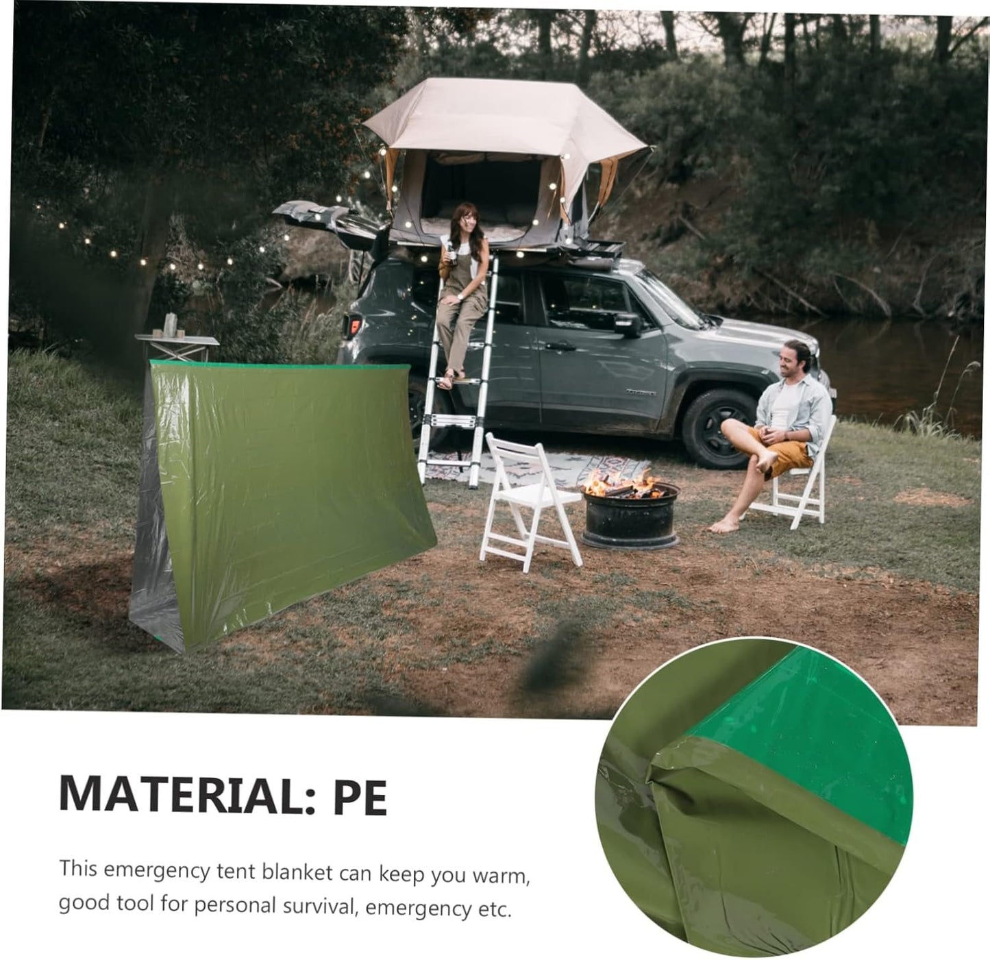 Generic Survival Camping Tent Emergency Thermal Blanket Multi Purpose Outdoor Survival Gear for Hiking Camping Lightweight Compact Design Essential for Emergency Preparedness