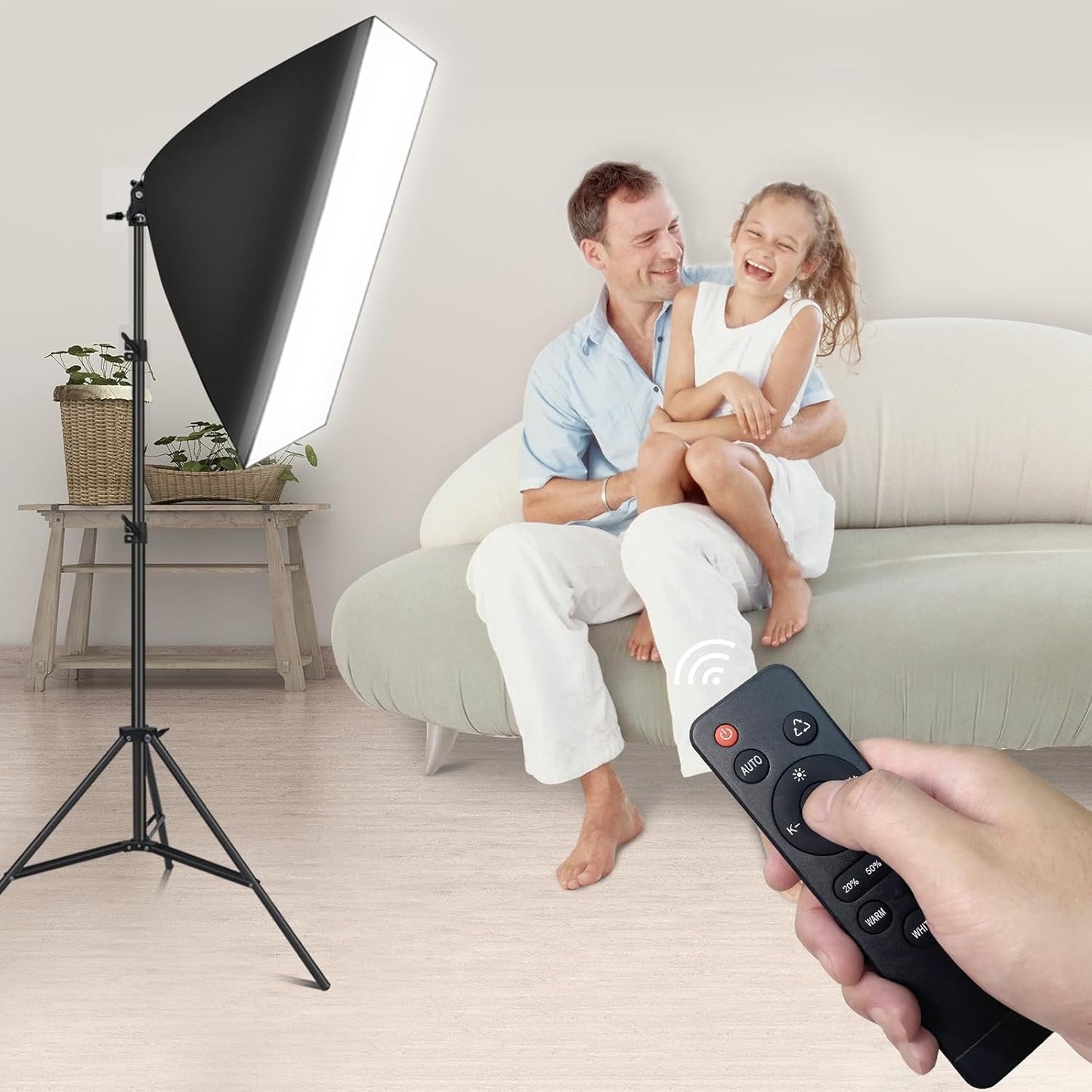MSKIRA Softbox Lighting Kit 85W Bi-Color LED Dimmable Soft Box Light Stand Photography Continuous Light Studio Softboxes for Portraits, YouTube, Product Fashion Shooting