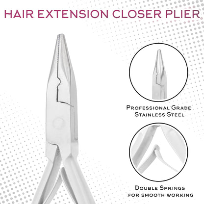 SIVOTE Professional Hair Extension Tools Kit Stainless Steel, Microlink & Itip Extensions Tool Kit, Silver