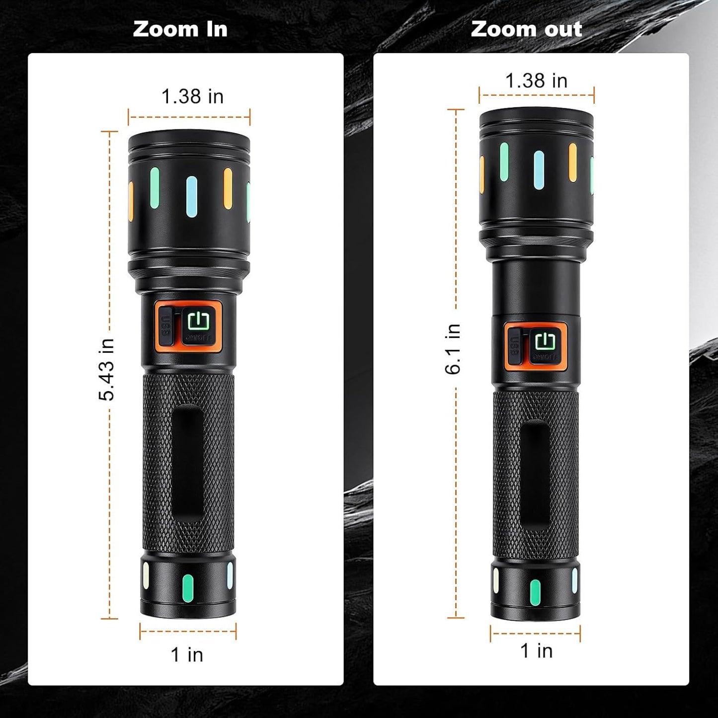 Ciwuzxs Super Bright Tactical Flashlight, LED Flashlights, High Powered 2000 Lumens with 3 Lighting Modes, Zoomable Waterproof Flash Lights for Emergency, Outdoor, Home, Camping, Hiking