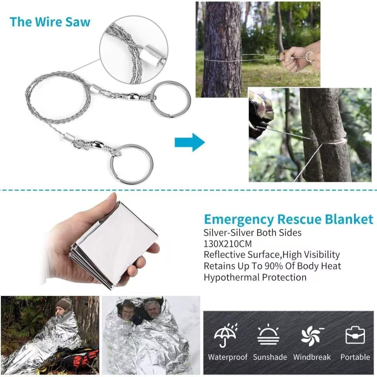Survival Gear Kit, Multi-Functional Outdoor Tool Set, Emergency and Camping Equipment