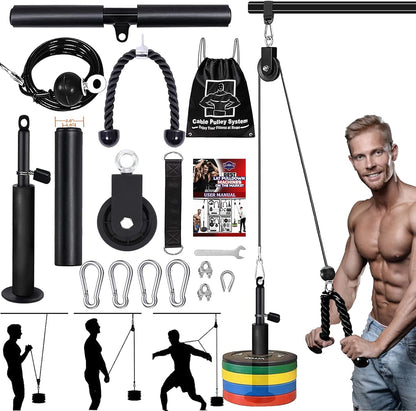 Forearm Wrist Trainer Rope Cable Accessories LAT Pulley System Arm Strength Training for LAT Pulldowns