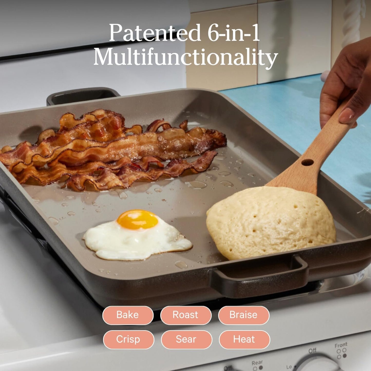 Our Place Bakeware Set | 5-Piece Nonstick, Toxin-Free, Ceramic, Cast Aluminum Set with Oven Pan, Bakers, & Oven Mat | Space-Saving Nesting Design | Oven-Safe | Bake, Roast, Griddle and More | Char