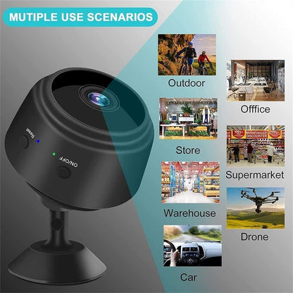 Suonady-Spy Focus Magnetic Mini Security Camera 3pack Mini Surveillanc Camer WiFi Wireless Small Security Camera for Home Indoor/Outdoor Black