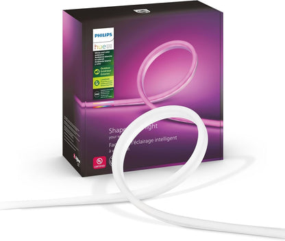 Philips Hue White & Color Ambiance Outdoor Lightstrip Extension, 2m Length, LED Strip Lights, Colour Changing, Bluetooth & Zigbee Compatible, Voice Activated with Alexa