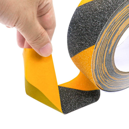BOMEI PACK Non-slip Adhesive Tape, Non-Slip Tape, Strong Safety Adhesive Tape for Indoor and Outdoor Use, 2 Rolls Black and Yellow 50 mm × 10 m, Total 20 m