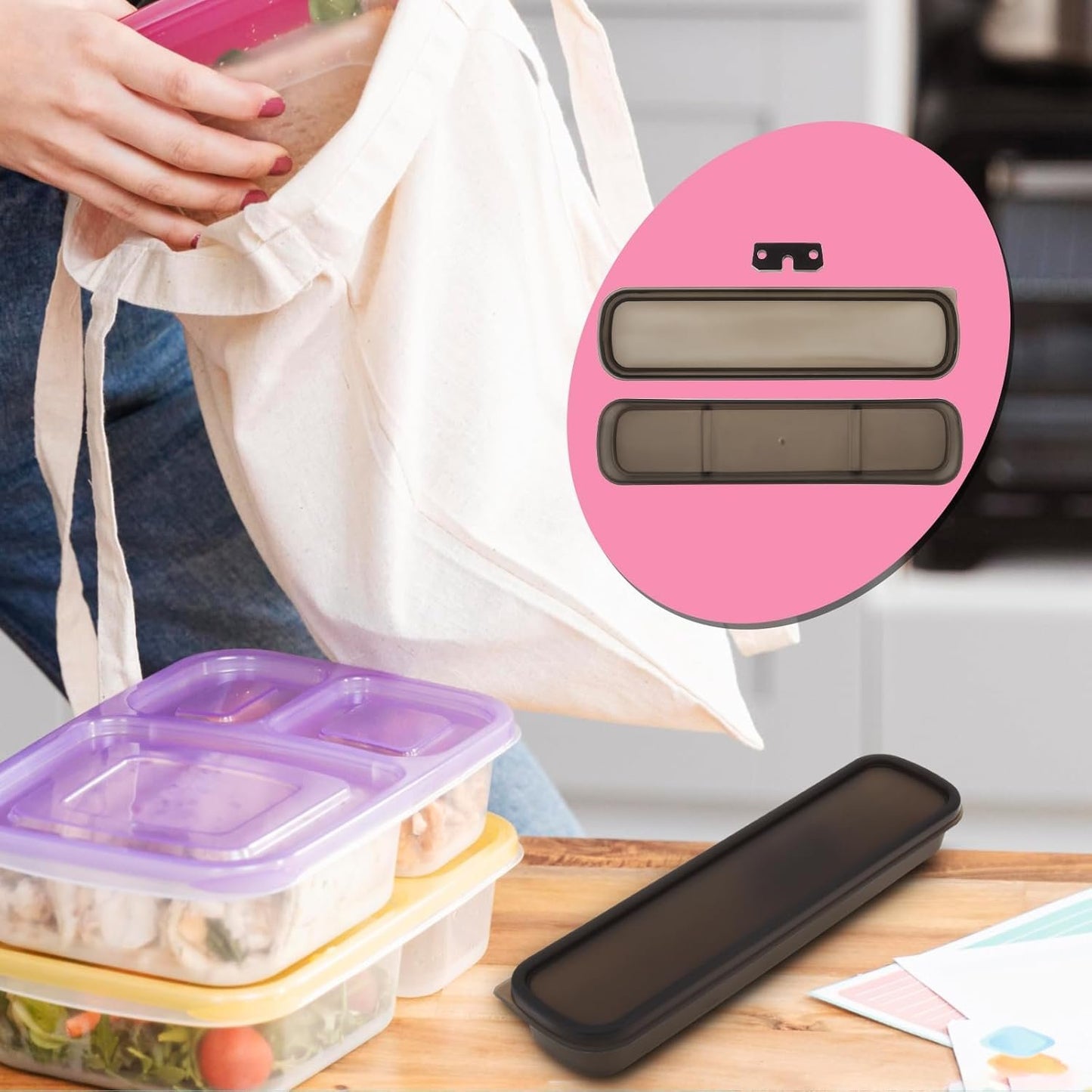 OriGlam Portable Travel Utensils Case Home Utensils, Reusable Flatware Cutlery Set, Travel Camping Utensils Cutlery Tableware Organizer Case
