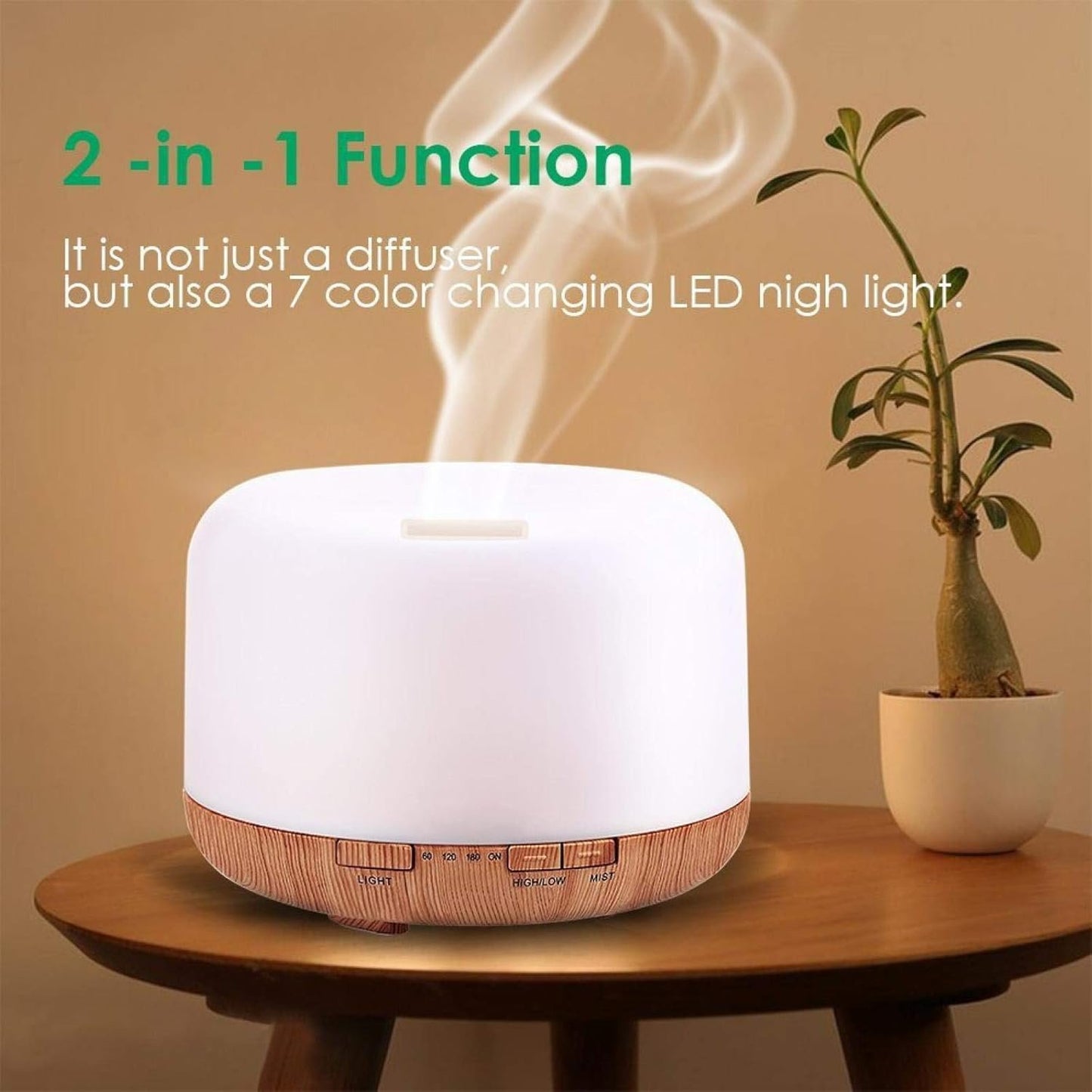 500Ml Remote Control Aroma Ultrasonic Air Humidifier with Color Led Lights Aromatherapy Essential Oil Diffuser B1