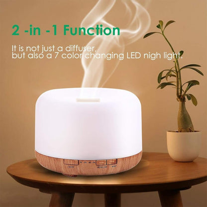 500Ml Remote Control Aroma Ultrasonic Air Humidifier with Color Led Lights Aromatherapy Essential Oil Diffuser B1