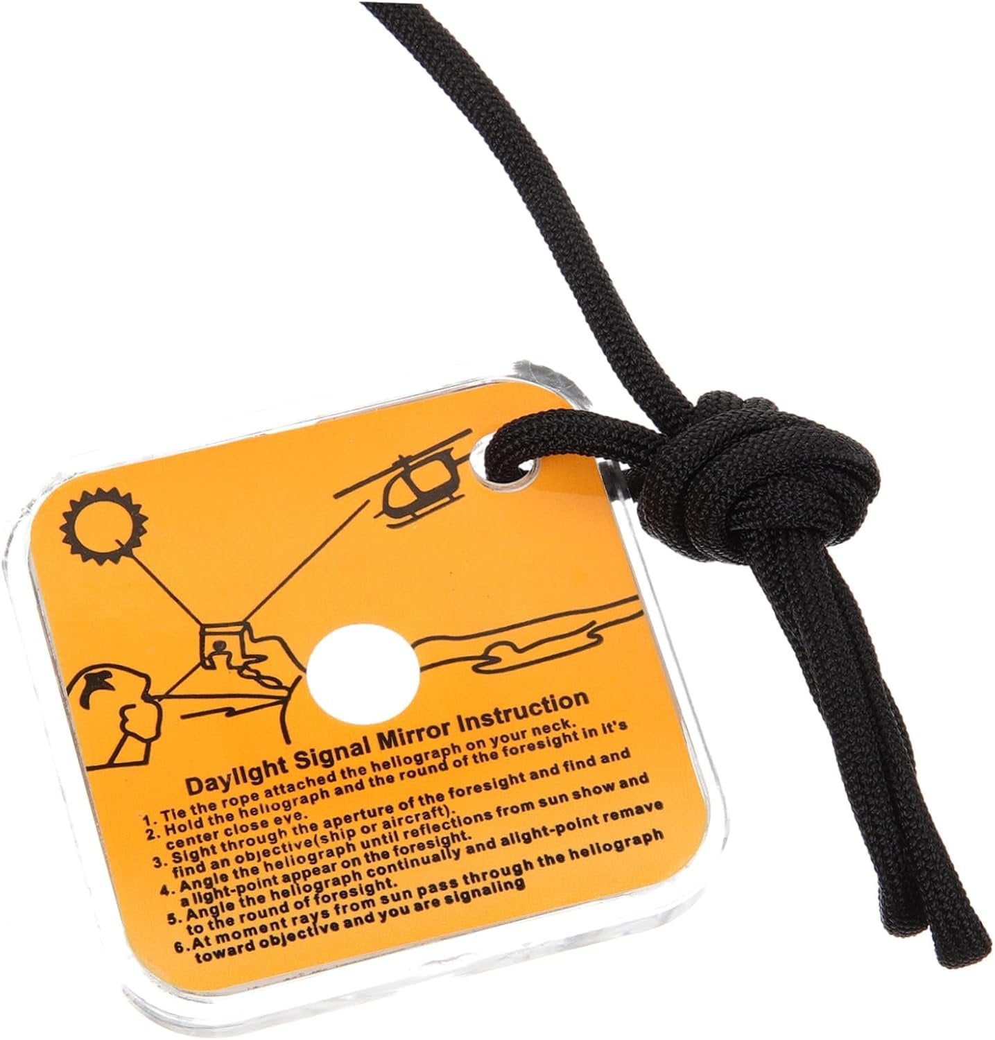 YARNOW Outdoor Survival Signal Mirror Camping Kit Approved Boating Waterproof Camp Lamp First Beam Acrylic