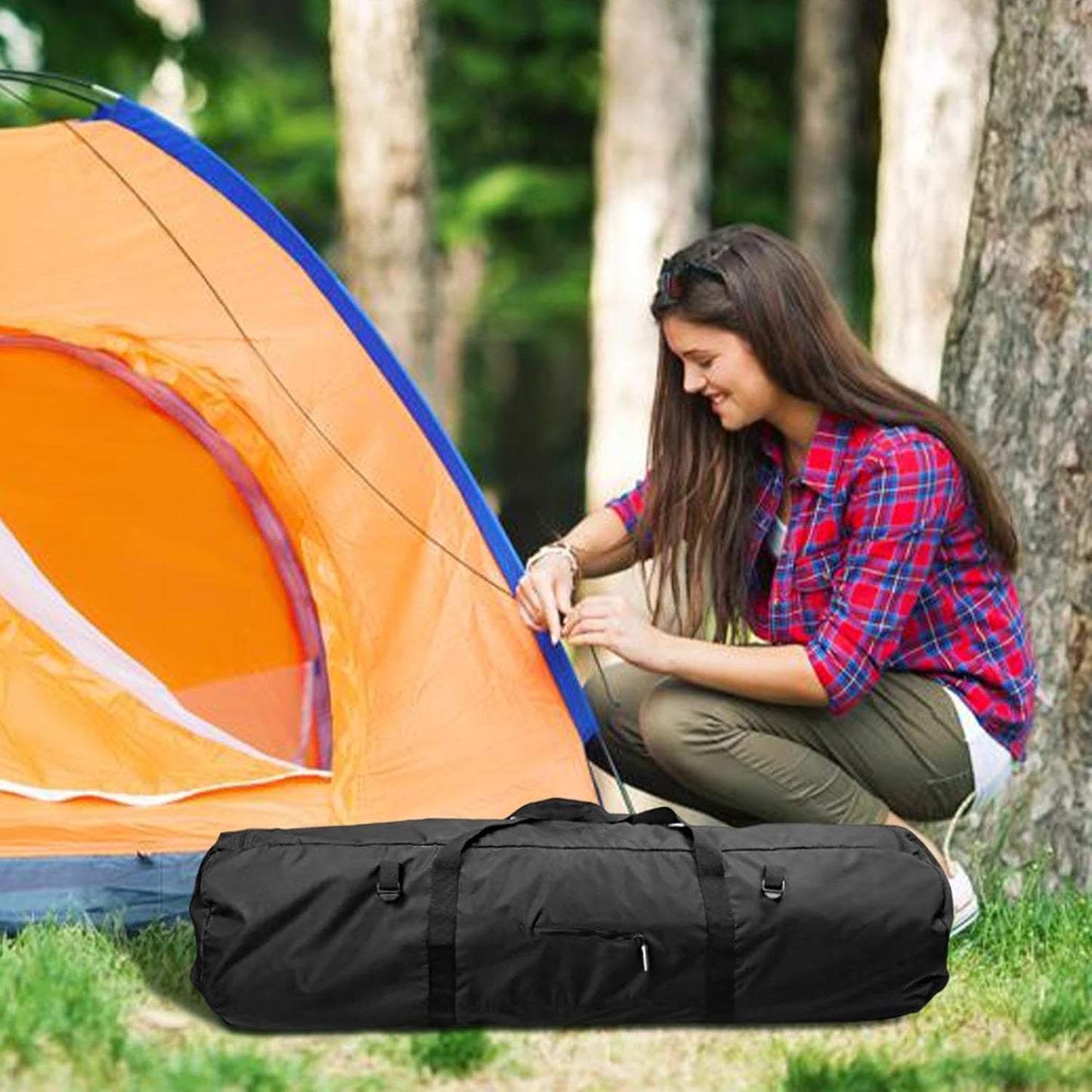 Camping Equipment Bag, Heavy-Duty Tent Bag, Versatile Travel Duffle, Spacious Tent Storage, Outdoor Gear Carrier, Lightweight Folding Bag, Convenient Travel Accessory, Multi-Purpose Duffle Bag, Rugged