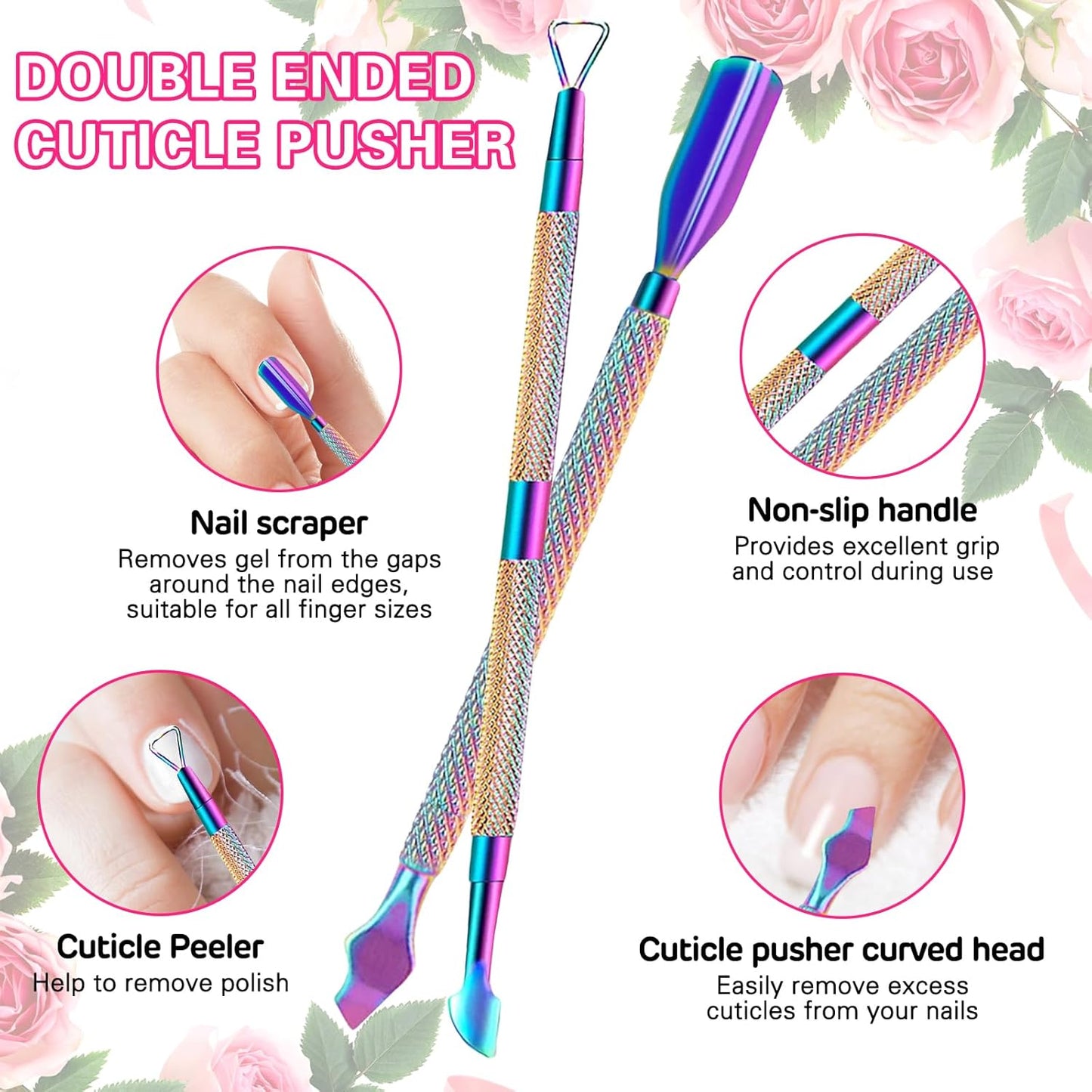 YBVABE Nail Polish Remover Kit - Complete Nail Care Solution for Fingernails & Toenails - Includes Professional Nail Clips - Nail Cotton Pads - Nail File Grits 100/180 - Cuticle Pusher & Nail Brush