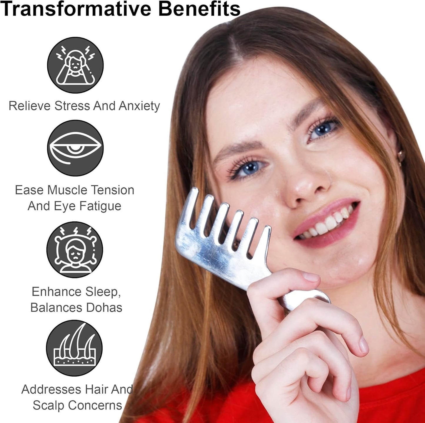 Soulvinee 1pcs Gua Sha Stainless Steel Guasha Board for Facial Skincare Gua Sha Scraping Massage Tools for SPA Acupuncture Therapy Trigger Point Treatment Satinless Steel Comb
