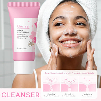 Face Care Set for Girls and Women, Anti-Wrinkle, Facial Skin Care Set, Sakura Skincare Moisturizer with Serum Cream, Toner, Eye Cream, Daily Skin Care