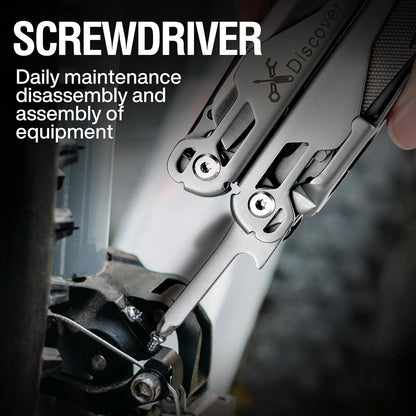 MIAOKE Multitool 23 in 1 with Premium Gift Box, Screwdrivers Saw Screwdrivers Bottle Opener Pliers Camping Knife Cool Gadgets for Men, Best Gift for Boyfriend Son Dad Him Husband, (Silver-Discover)