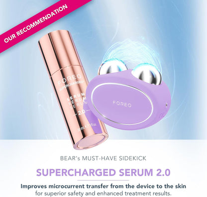 FOREO BEAR 2 Advanced Lifting & Toning Microcurrent Facial Device - Anti Aging Face Sculpting Tool - Instant Face Lift - Firm & Contour - Non-Invasive Skin Care Tools - Lavender