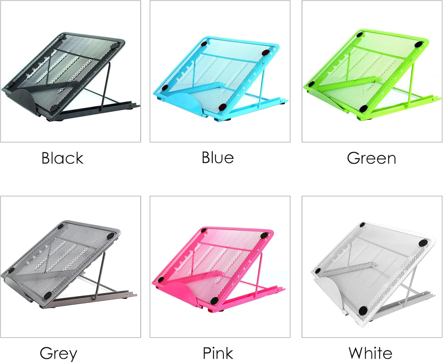 Multi-Functional Metal Stand Holder Tab p Foldable Stand 6 Levels Adjustable Notebook Riser Portable Ventilated Cooling Laptop Stand Green