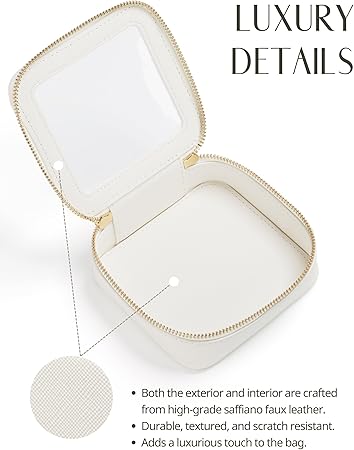 Popvibe Clear Makeup Bag Travel Cosmetic Case Transparent Toiletry Bag with Zipper, Portable Make Up Organizer Traveling Compact Car Bag for Essentials
