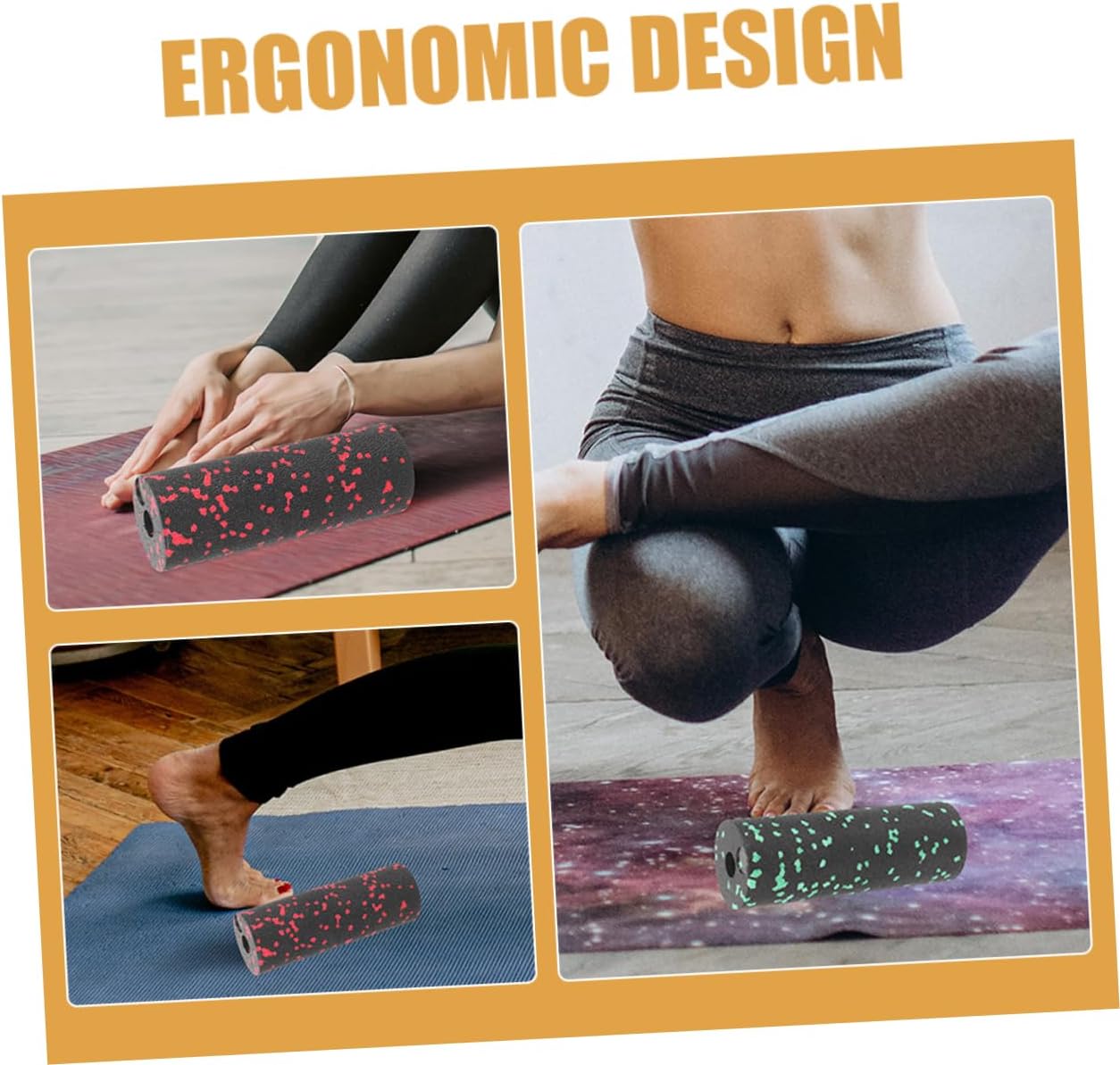 HEMOTON 4 Pezzi Mini colonna yoga massaggiante per massaggio muscolare colonna a rulli massaggio a Strumento di massaggio per l'esercizio massaggiatore a rulli epp