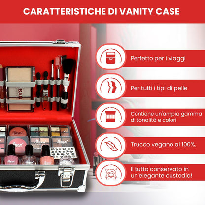 Love Urban Beauty Vegan Divine Beauty French Manicure Makeup Box 76 Piece Makeup Set Including Eyeshadow, Highlighter, Lipstick, Blush, Brushes, Manicure Accessories