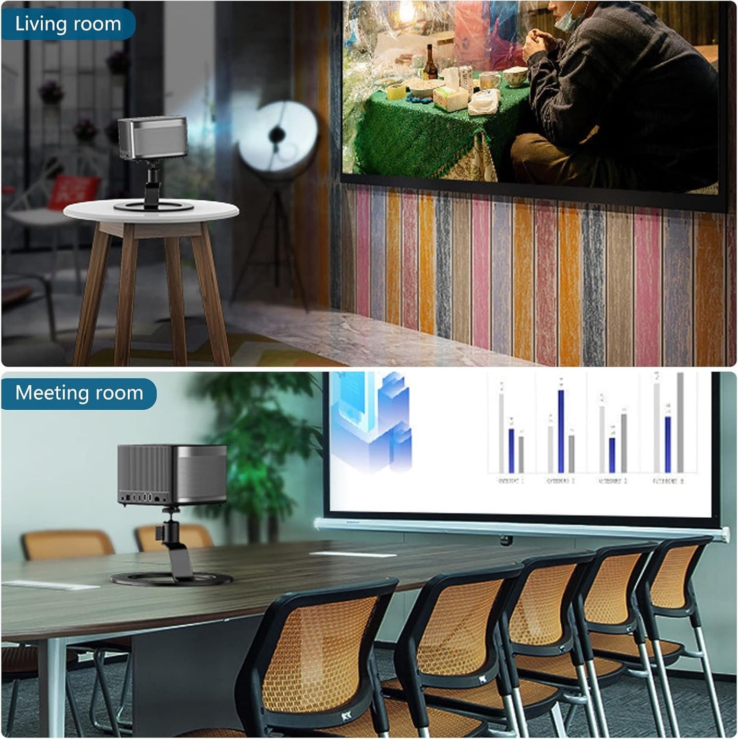 IGTOPS Desktop Projector Table Stand, Multi-Angle Projection Stand, Universal Camera Mount with 1/4" Screw Interface, Projector Stand