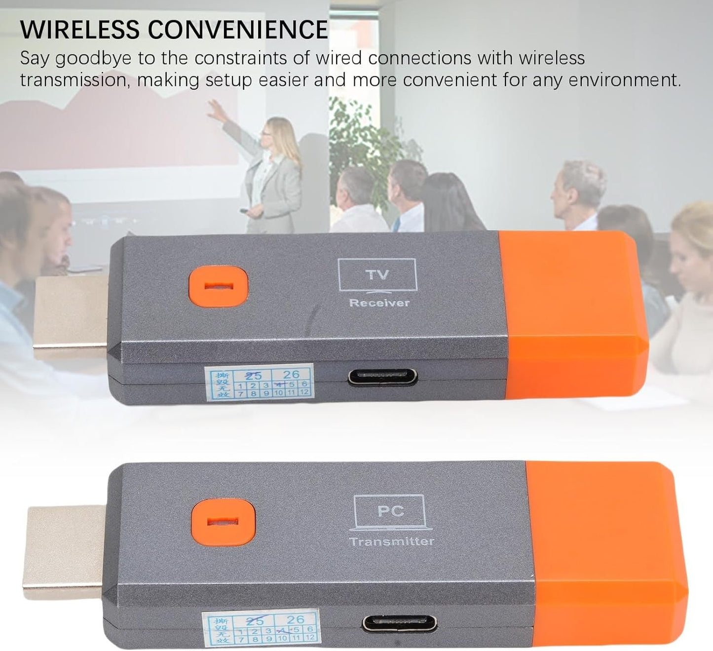 Wireless HDMI Transmitter and Receiver, Plug Play, Portable 1080P Extender, 5G Portable Wireless HDMI Extender Kit for Streaming Video and Audio to HDTV Projector Monitor