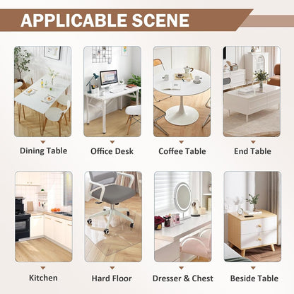LovePads 1.5mm Thick 42 x 66 Inches Clear Table Cover Protector, Table Protector for Dining Room Table, Clear Plastic Tablecloth Protector, Table Pad for Kitchen Wood Grain