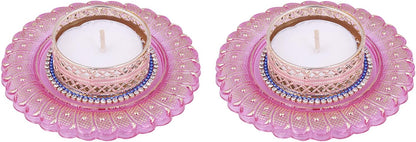 Handicraft Storeroom Acrylic Decorative Diya with Tealight Holder for Christmas and All Festive Seasons.(Set of 2 diyas)