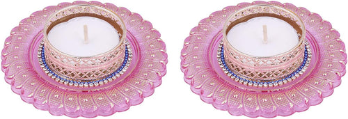 Handicraft Storeroom Acrylic Decorative Diya with Tealight Holder for Christmas and All Festive Seasons.(Set of 2 diyas)
