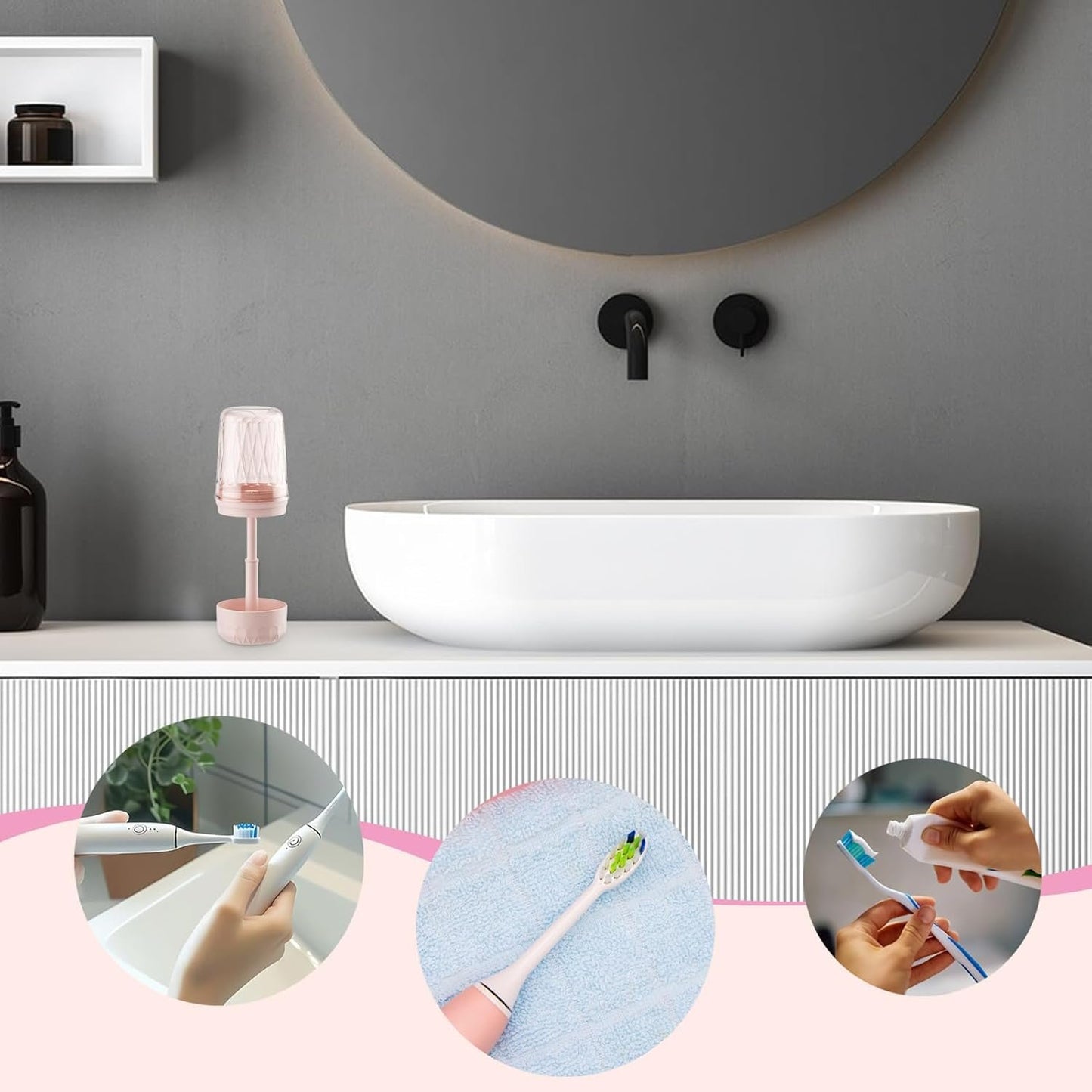 Travel Toothbrush Holder - Portable Toothbrush Travel Case | Lightweight Waterproof Compact Toiletry Organizer for Vacations, Hotel Trips, Camping, Gym, Clean Bathroom Storage & Daily Hygiene Use