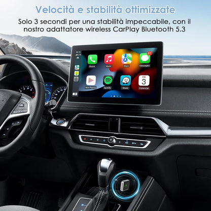 CarPlay Wireless Adapter 2025 Upgrade, Wired to Wireless Converter, Plug & Play USB C/A, Compatible with iPhone iOS 10+ and Cars with CarPlay