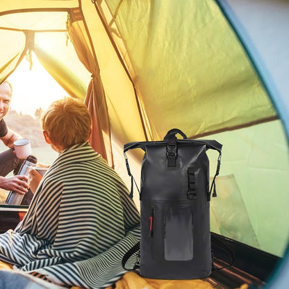Dry Backpack, Waterproof Bags Backpack, 11.02x6.3x25.98 Inches Large Capacity Portable Storage, Camping Gear Bag for Swimming, Kayaking, Boating, Beach and Outdoor Travel, Black, Refer to description