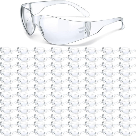 Yunsailing 100 Pack Bulk Safety Glasses Eye Protection Goggles for Women Men Work Science Lab