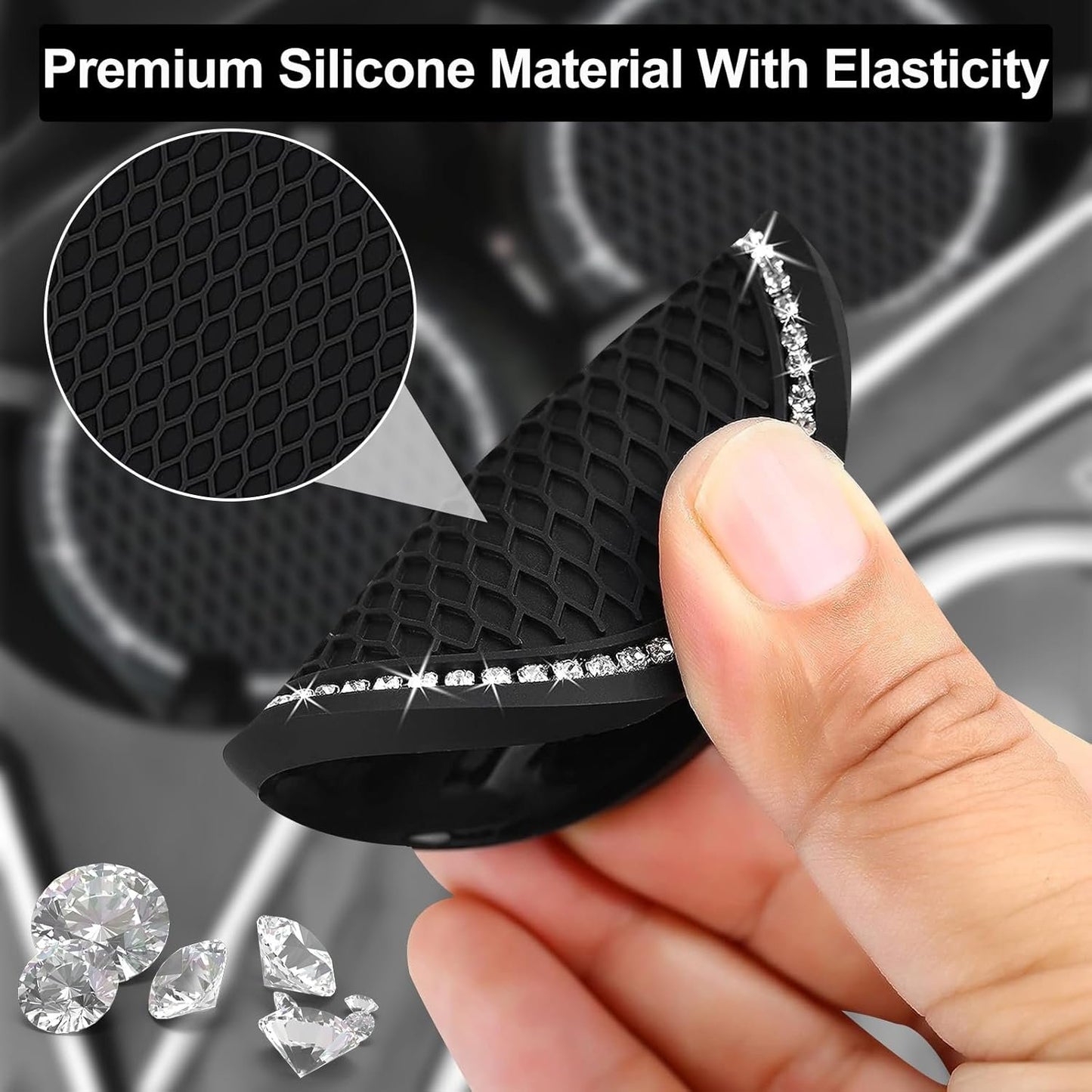 Upgraded Car Cup Holder Coaster, 4pcs Car Cup Expanding Holder Adapter Insert Coaster Car Drink Extender Auto Interior Accessories for 2.75" Mug Cup/Bottle Mat