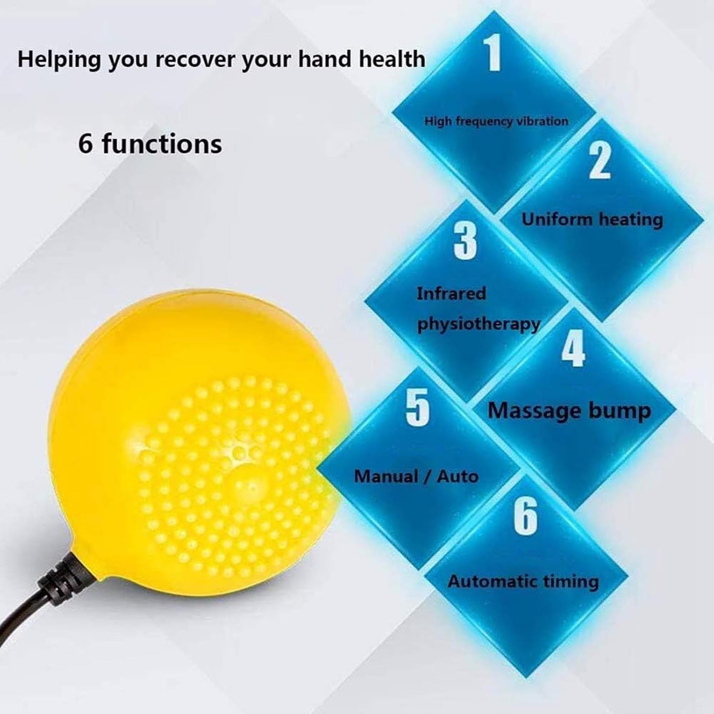 Electric Hot Compress Recovery Ball Antispasticity Finger Massage Finger Passive Rehabilitation Training Stroke Hemiplegia