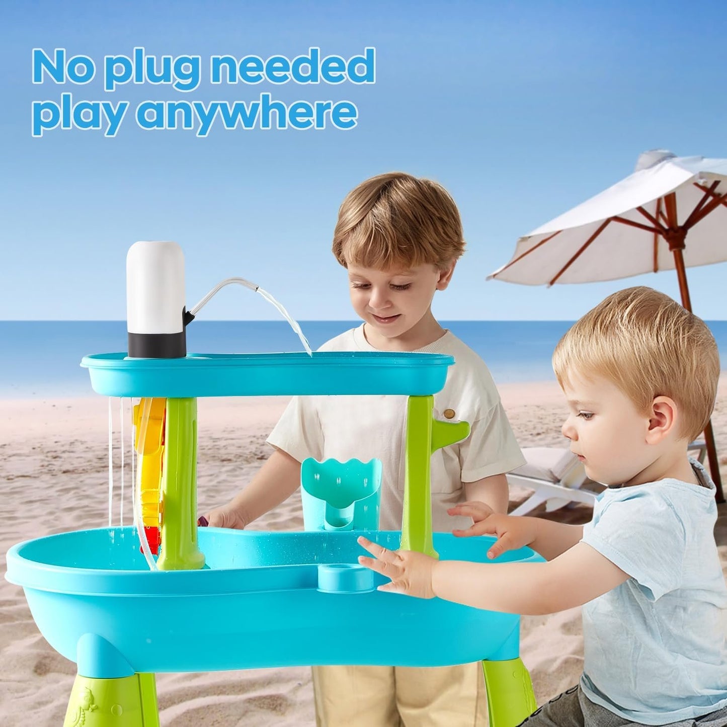 Water Play Table Pump for Kids and Toddlers, Portable Mini Water Pump Summer Outdoor Water Toys, Water Table Accessories