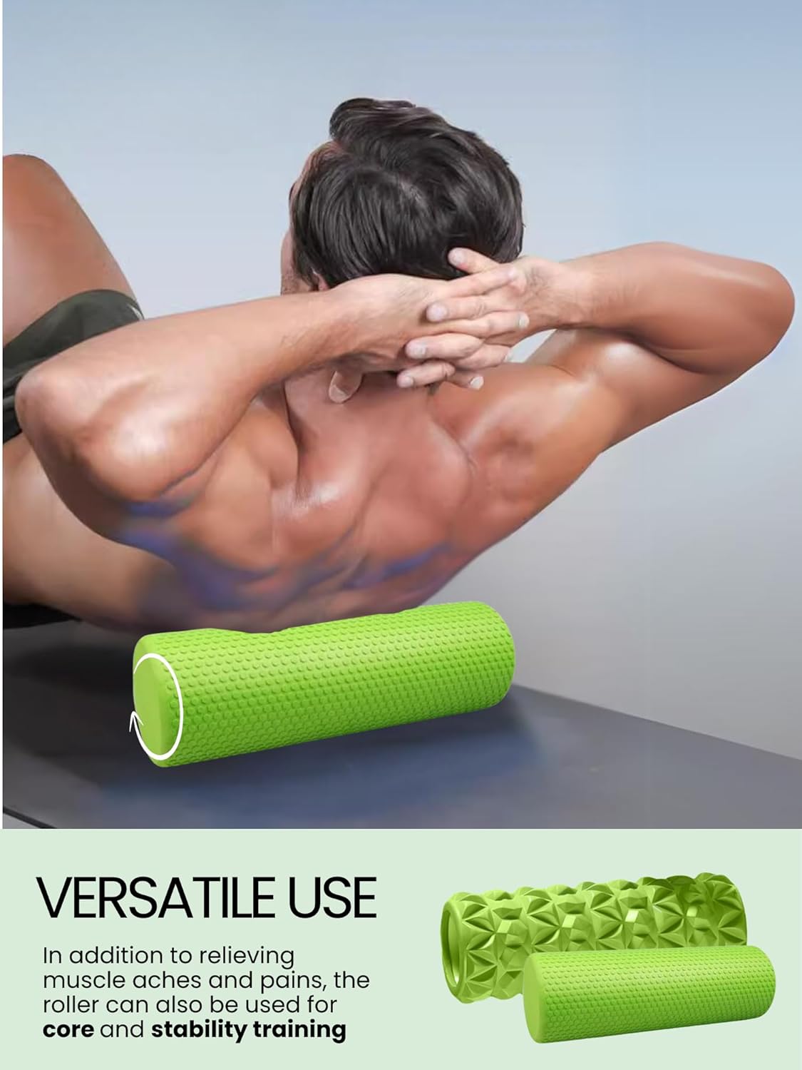 2 x Foam Roller for Trigger Point Therapy. Eva Foam Roller – Massage Roller for Pain Relieving Pain, Training Muscles, Back and Leg Massage, Fitness.33 x 14 cm//29 x 10 cm