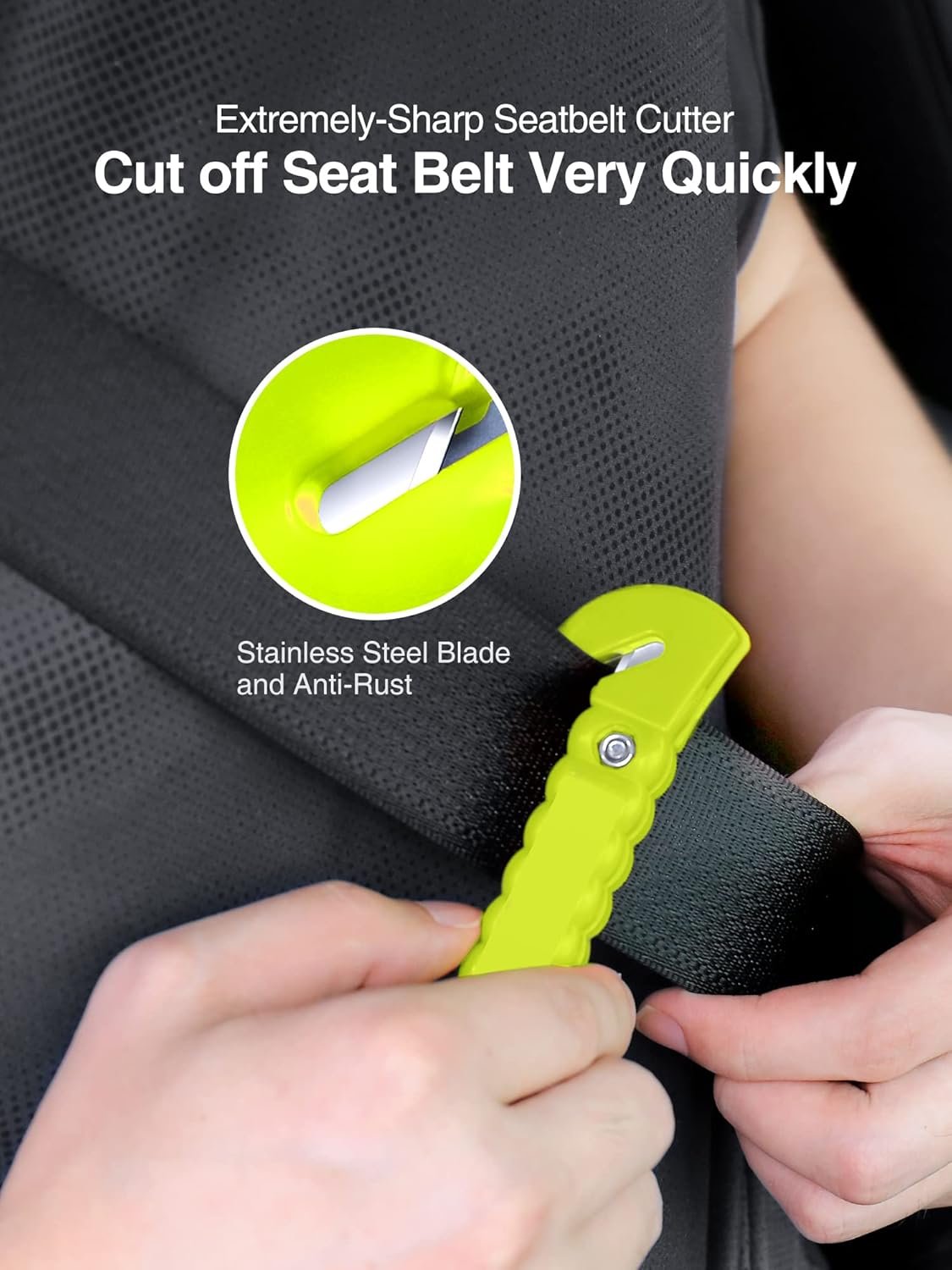Luxtude Car Window Breaker and Seatbelt Cutter, Car Emergency Escape Tool with Glass Breaker Seat Belt Cutter, 2-in-1 Car Safety Hammer, Premium Carbon Steel Automotive Life Rescue Tools Kit, 2 Packs.