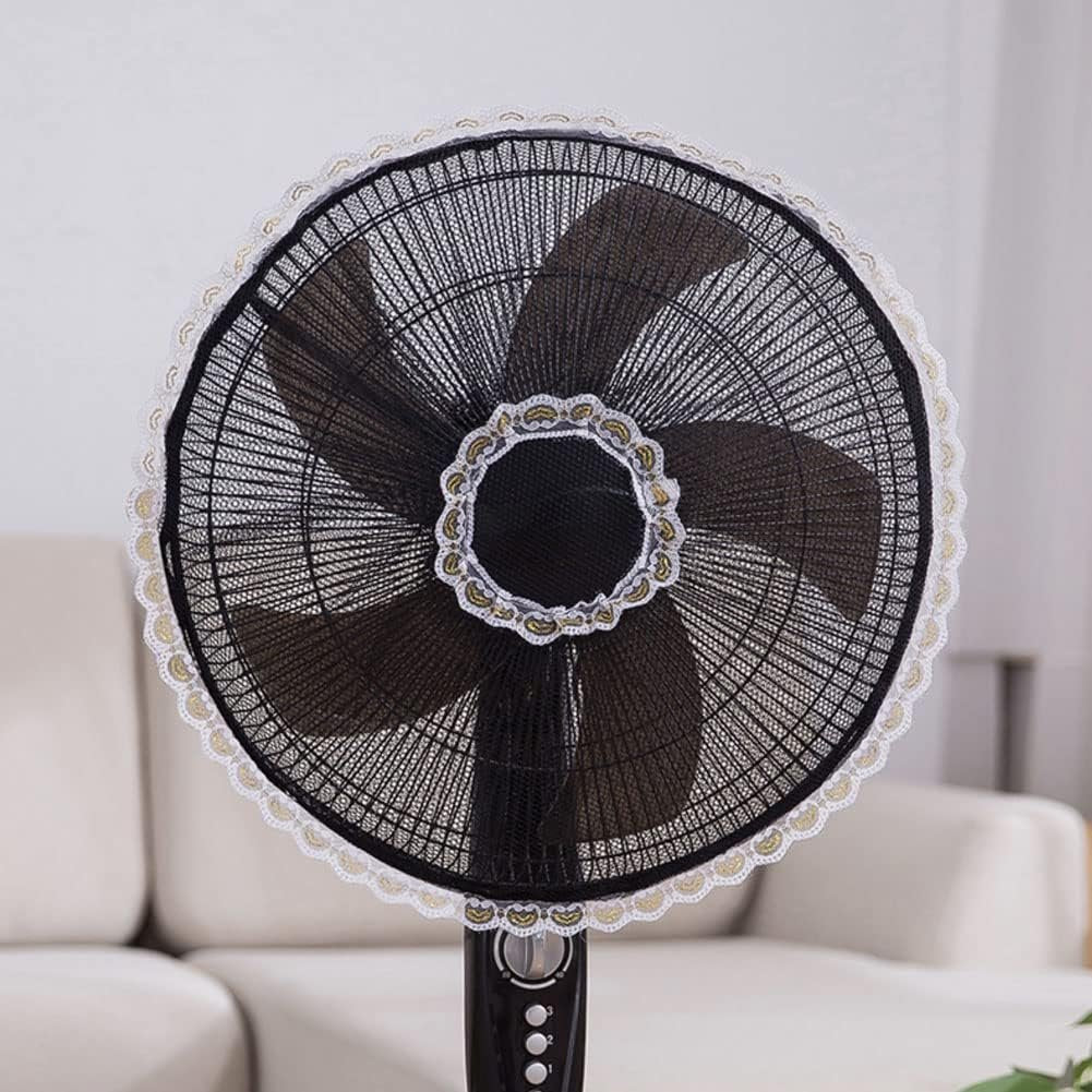 2 Pack Summer Fan Safety Protection Cover, Round Electric Fan Guard Dust Covers, Kid Baby Finger Protector, Anti-Pinch Hand Electric Fan Mesh Net Cover for Pedestal Fan, Standing Floor Fan
