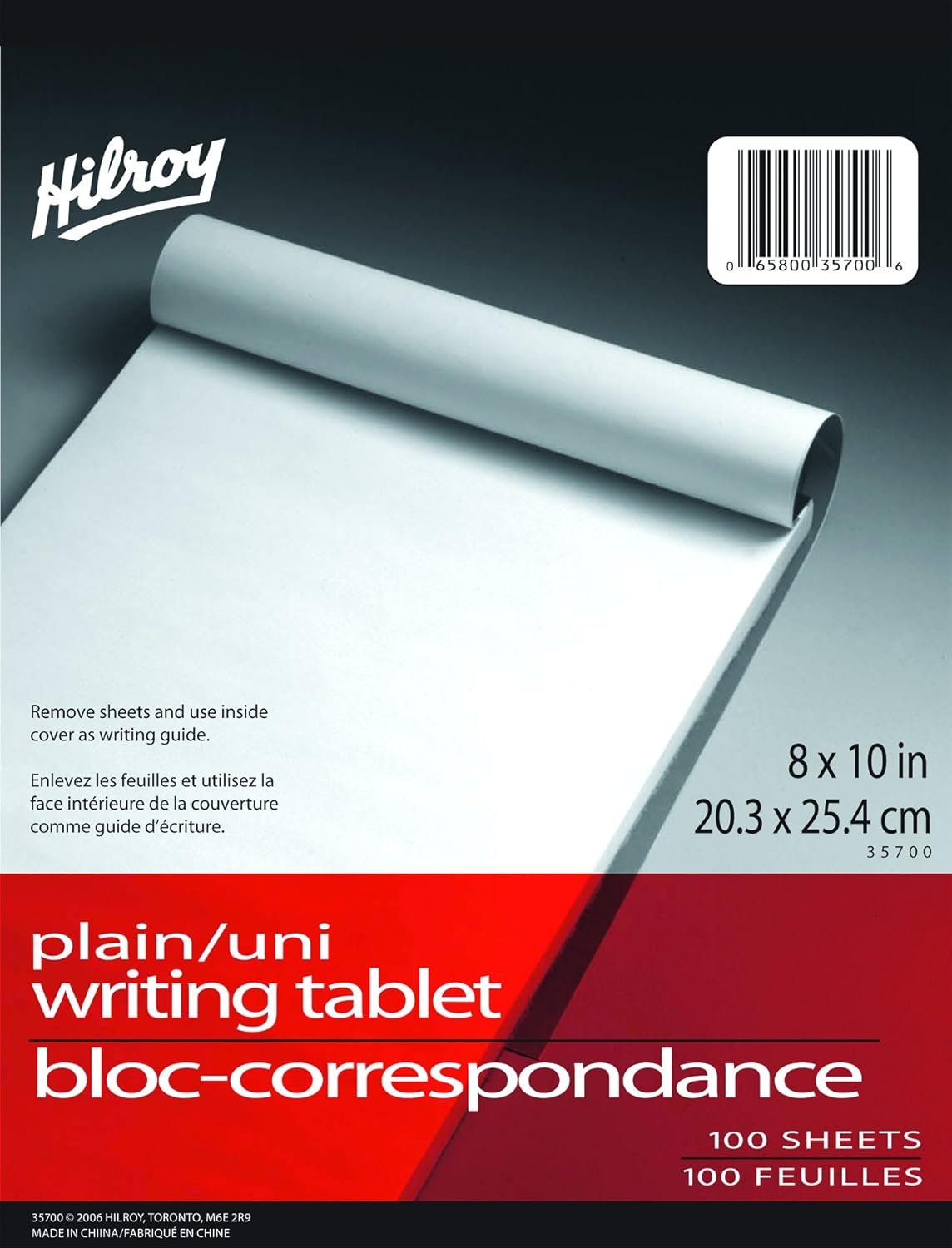 Hilroy 35700 Social Stationary Writing Tablet, 8x10-Inch, 50 Sheets, Plain White Paper