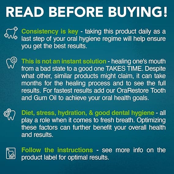 Oral Probiotics for Mouth Bad Breath Treatment for Adults; Dentist Formulated Dental Probiotics for Teeth and Gums Health & Chronic Halitosis with BLIS K12 M18, 60 Chewable Oral Health Tablets Mint