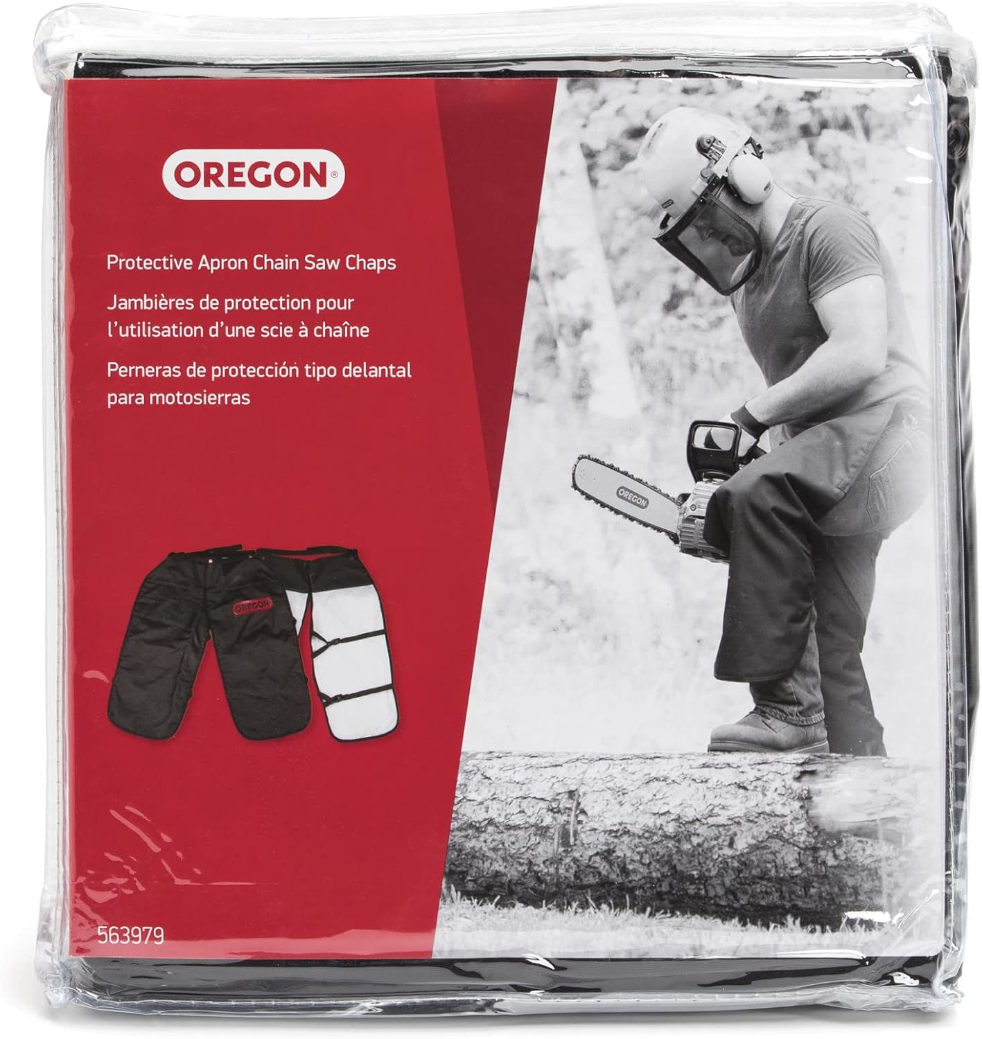 Oregon Chaps Protective Chainsaw Apron, Saw Safety Pants, Protection Covers for Cutting and Logging, 8 Layers Lightweight Material, Breathable Adjustable Accessories, One Size Fits All, Black (563979)