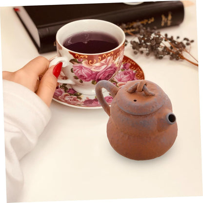Mikinona Traditional Chinese Gourd Tea Pot Ceramic Tea Pot Infuser Retro Vintage Stovetop Enamel Teapot