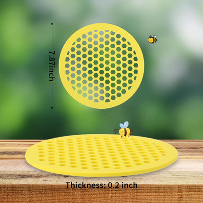 Floating Bee Watering Station, 7.87 Inch EVA Foam Bee Feeder, 2 Pack Yellow Pollinator Water Disk