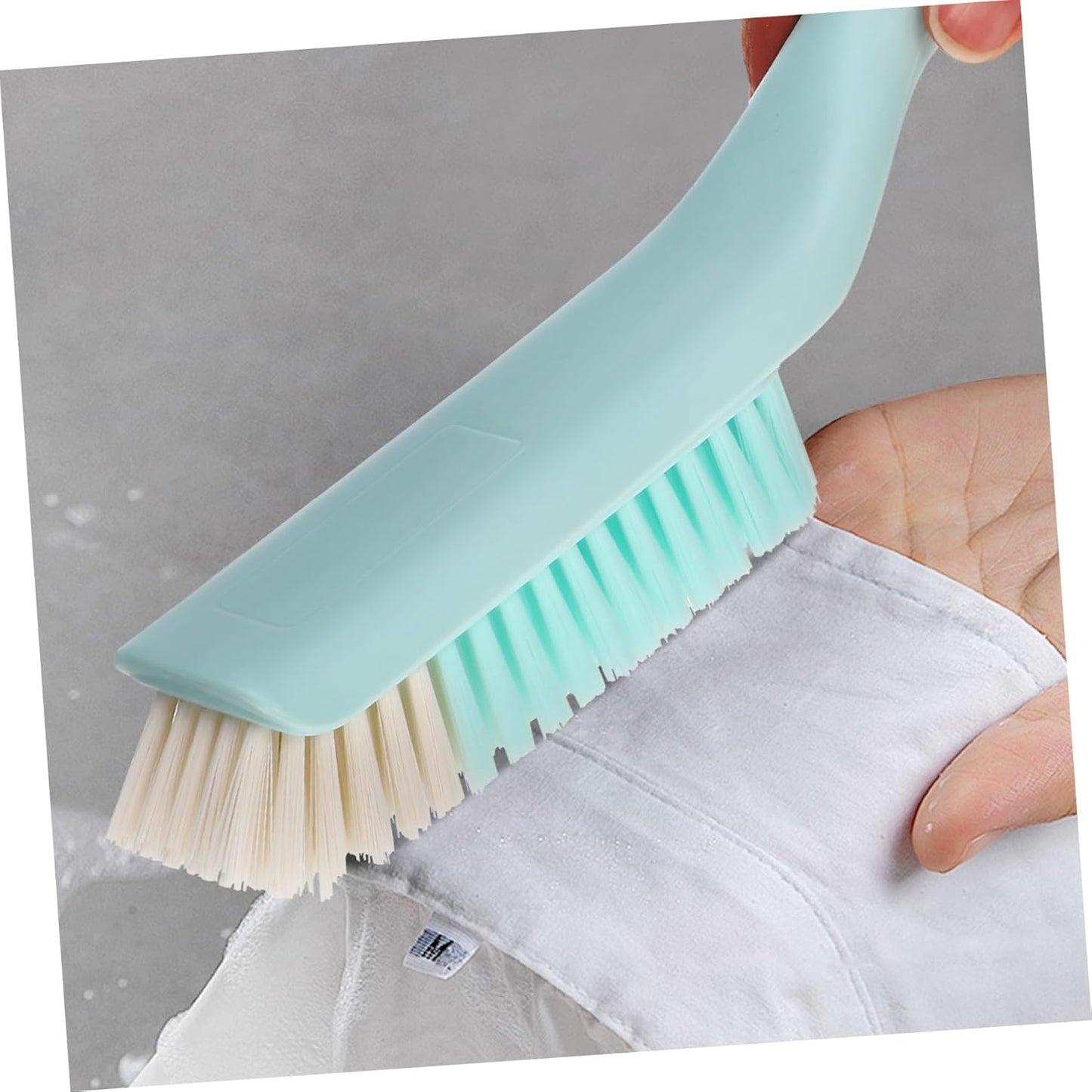 Baluue 1 Set Multipurpose Laundry Cleaning Brush Ergonomic Long Handle Shoe Scrub Brush Durable for Shoes Upholstery Carpets Essential Household Scrubbing Tool