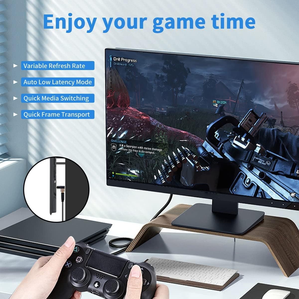 Duttek 8K 90 Degree HDMI Male to Female Adapter, 2.1 Version Down Angle HDMI L Shape Flat Extender Adapter Connector for TV, Roku, Fire Stick, Chromecast, Switch, Laptop, PC (2 Pack)