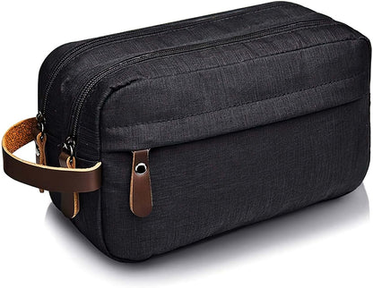 VIPITH Oxford Cloth Toiletry Bag,Makeup Bag for Men and Women Portable Travel Shaving Dopp Kit Water-Resistant Cosmetic Bag,Waterproof Bathroom Organizer and Personal Items.(Black)