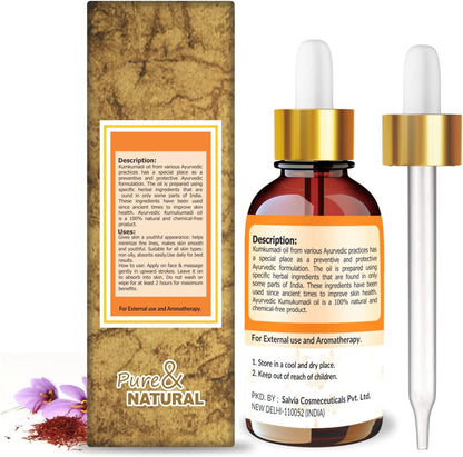 Crysalis Kumkumadi (Crocus Sativus) Oil |100% Pure & Natural Undiluted Essential Oil- 15 ml with Dropper