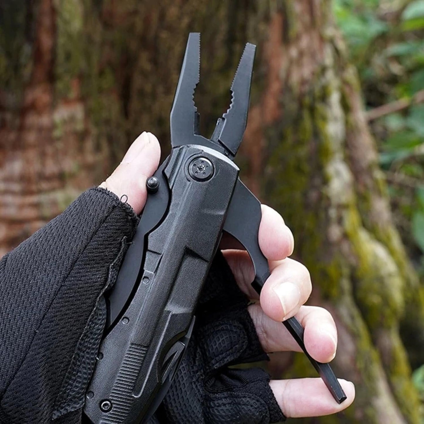 wapstibck Christmas Gifts for Men, 9-in-1 Folding Pocket Knife with Wire Stripper, Multitool Pliers with Safety Lock for Outdoor Survival Camping Hunting and Hiking