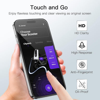 JETech Full Coverage Screen Protector for iPhone 14 Pro 6.1-Inch, 9H Tempered Glass Film Case-Friendly, HD Clear, 3-Pack